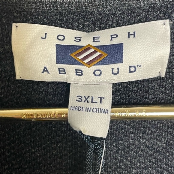 Joseph Abboud sweater wool blend sz 3XLT full zip Men's Deep blue - Picture 5 of 9